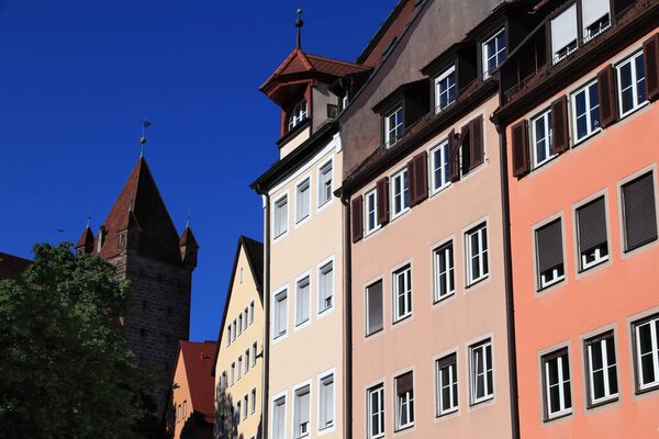 Nuremberg Germany - German landmark. Street view of European architecture.