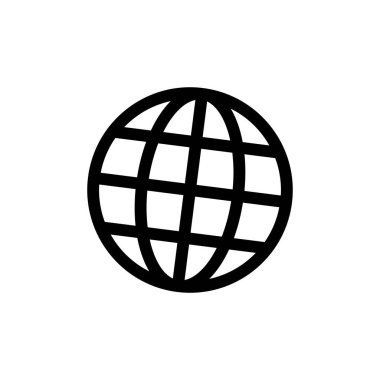 Eğik dünya çizgileri simgesi. Dünya sembolü basit düz vektör.