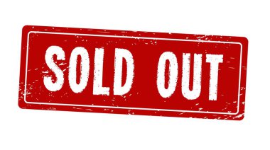 Kırmızı lastik damga satıldı. Vektör damgası illüstrasyonu.