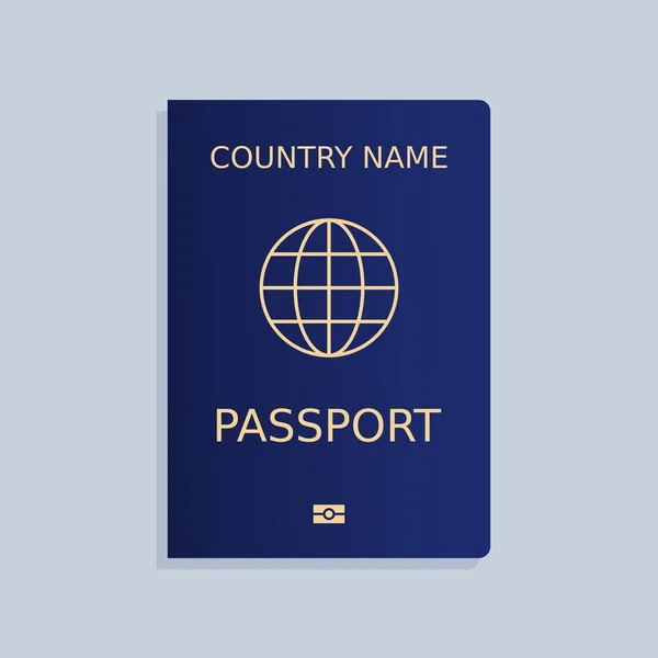 Passport Cover Template Isolated Blue International Vector Passport Front Template — Stock vektor