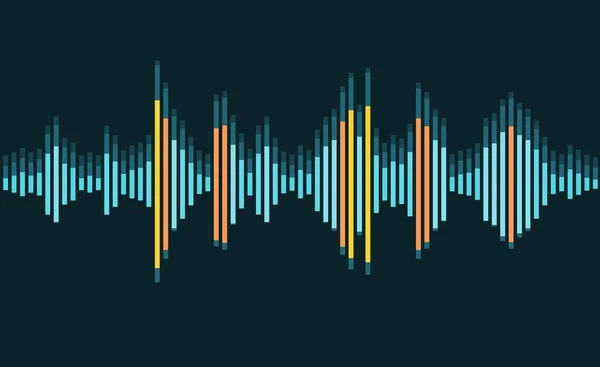 Audio Szint Egyszerű Vektor Hanghullám Kijelző Hanghullámú Grafikák — Stock Vector