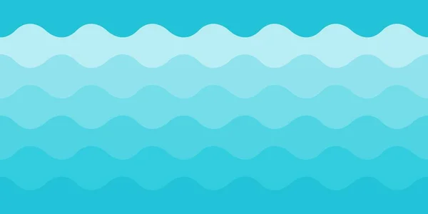 Abstraktní Vektor Mořských Vln Opakuji Vzor Vody Tichém Oceánu Vodorovně — Stockový vektor