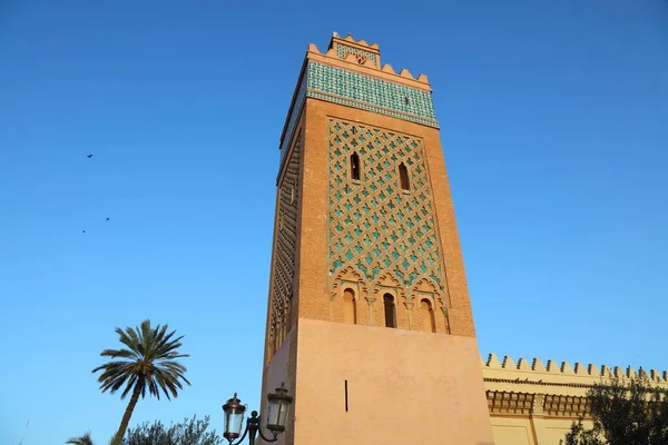 Moulay Yazid Mešita Minaret Věž Marrákeši Maroko — Stock fotografie