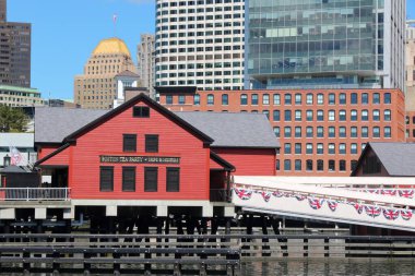 BOSTON, USA - JUNE 9, 2013: Boston Tea Party Ships and Museum, cultural landmark in downtown Boston.
