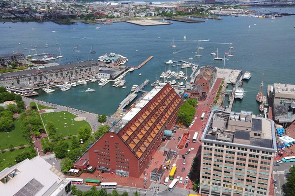 Boston Usa June 2013 Aerial View Long Wharf East Boston — ストック写真