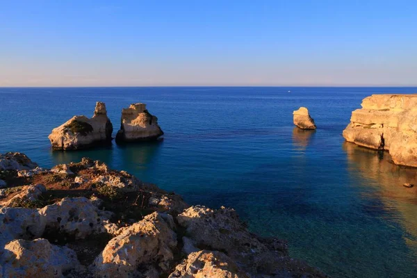 Pobřežní Krajina Salentu Torre Dell Orso Regionu Apulia — Stock fotografie