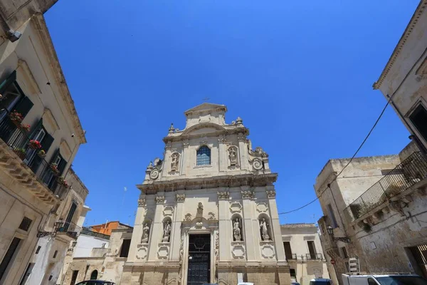 Ιταλική Πόλη Lecce Στην Απουλία Μπαρόκ Εκκλησία Αγία Μαρία Της — Φωτογραφία Αρχείου