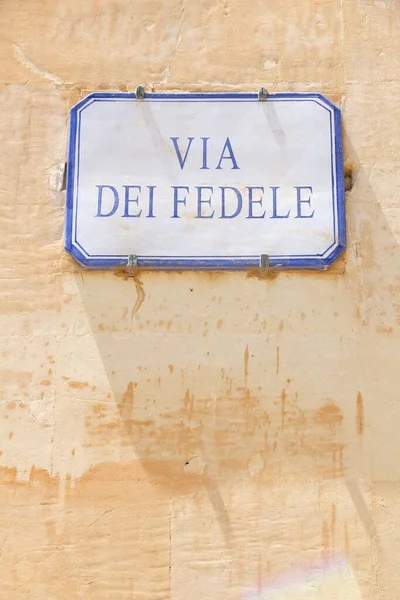 Italian Town Lecce Puglia Region Old Town Street Sign Dei — стоковое фото