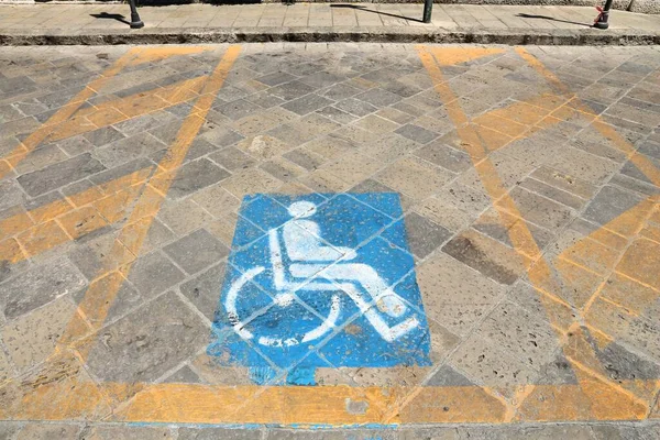 Accessible Parking Spot Urban Transportation Infrastructure Road Markings Italy — Photo