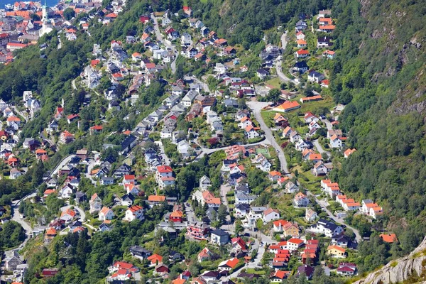 Bergen Norwegia Dzielnica Mieszkalna Bergen Starefossen — Zdjęcie stockowe