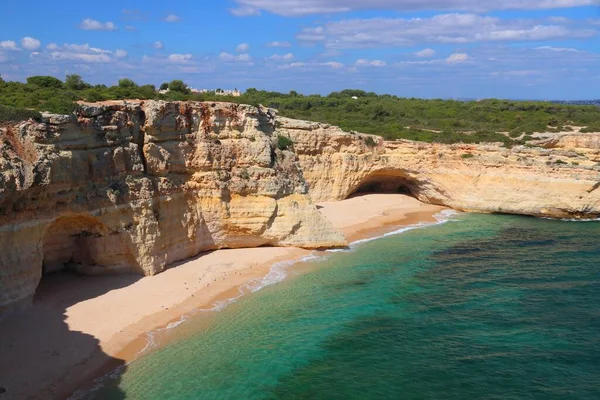 Algarve Plajı Portekiz Deki Algarve Bölgesinin Manzarası Marinha Sahili Praia — Stok fotoğraf