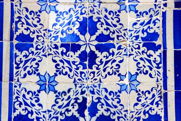Синяя Плитка Лиссабона Azulejos Традиционная Португальская Плитка Лиссабоне — стоковое фото