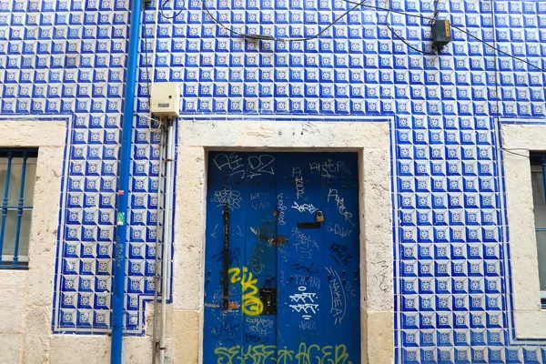 Lisbon Portugal June 2018 Traditional Azulejos Blue Tiles Lisbon Lisbon — Stockfoto