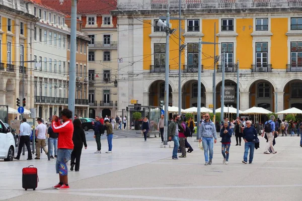 Lisboa Portugal Junho 2018 Pessoas Visitam Praça Comércio Praca Comercio — Fotografia de Stock