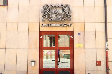 FURTH, GERMANY - 6 Mayıs 2018: Furth, Almanya 'da Bölge Mahkemesi (Almanca: Amtsgericht). Almanya 'da Yerel Hukuk Mahkemesi.