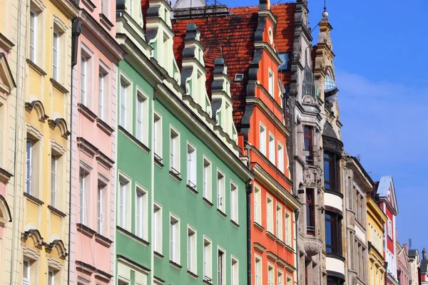 狂暴的城市地标 旧城的Rynek广场 波兰弗罗茨拉夫 — 图库照片