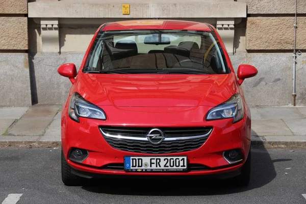 Dresden Germany May 2018 Opel Corsa Red Hatchback Small Car — Stockfoto