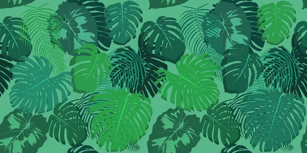 Fundo Monstera Textura Vetor Planta Tropical Sem Costura Vetor Padrão —  Vetores de Stock