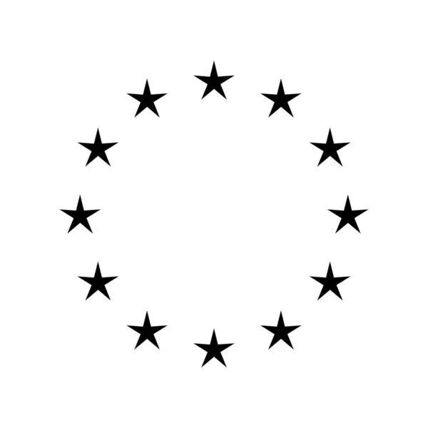 European Union Stars Symbol Twelve Stars Isolated White Vector Sign — Stock Vector