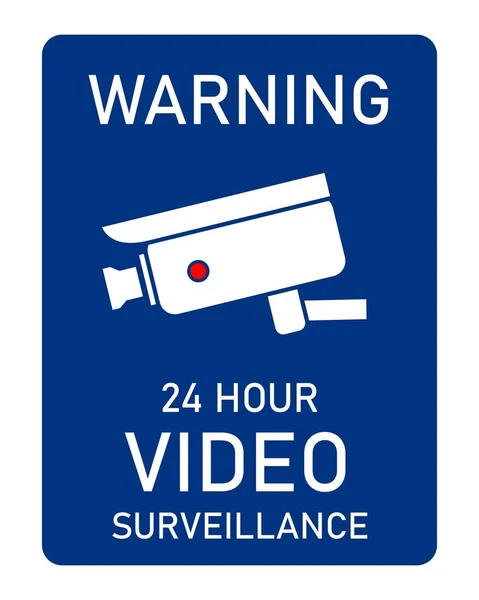 Video Surveillance Camera Warning Sign Vector Sticker Design Video Surveillance — Image vectorielle