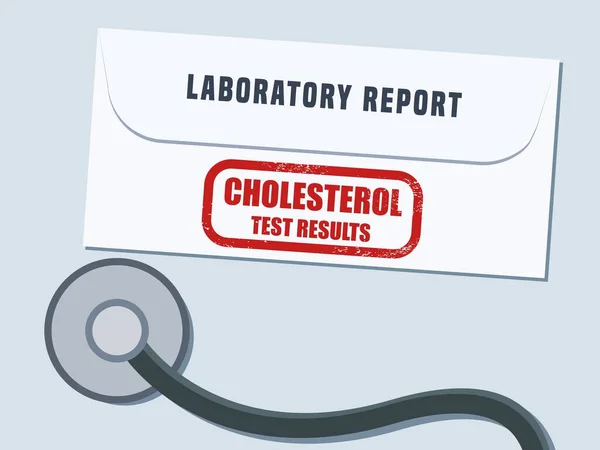 Cholesterol Blood Test Results Envelope Medical Laboratory Report Vector Illustration — Stock Vector