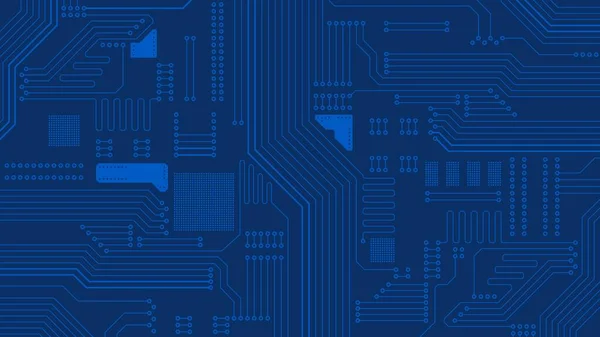 Elektronischer Hintergrund Vector Tech Concept Leiterplattentextur Elektronische Schaltungen Blaues Muster — Stockvektor