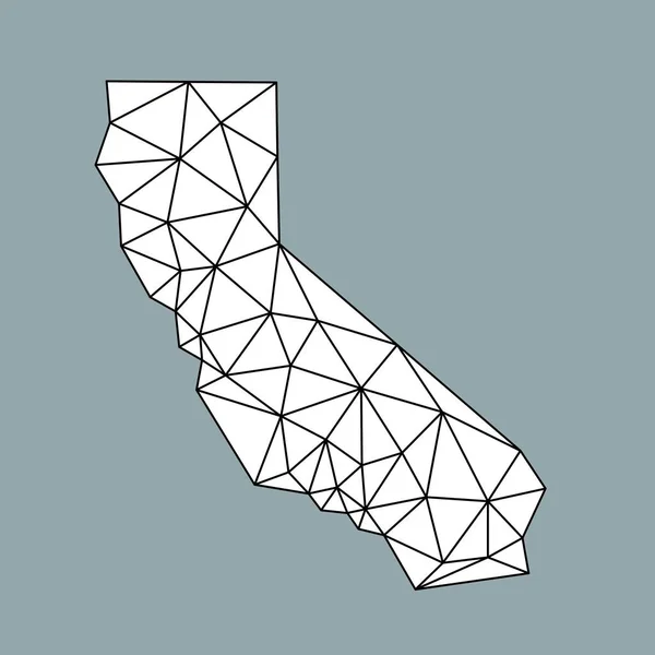 Estado Califórnia Mapa Polígono Simples Mapa Vetorial Estilo Moderno Poli —  Vetores de Stock