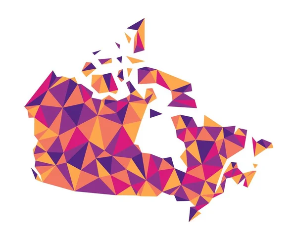 Mappa Dei Poligoni Canadesi Mappa Vettoriale Basso Poli Stile Trendy — Vettoriale Stock