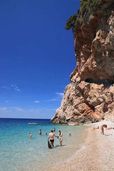 Konavle Kroatien Juni 2019 Die Menschen Verbringen Ihren Urlaub Strand — Stockfoto