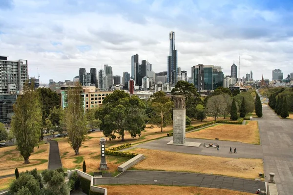 Мельбурн Австралии Melbourne Cbd Skyline Park View — стоковое фото