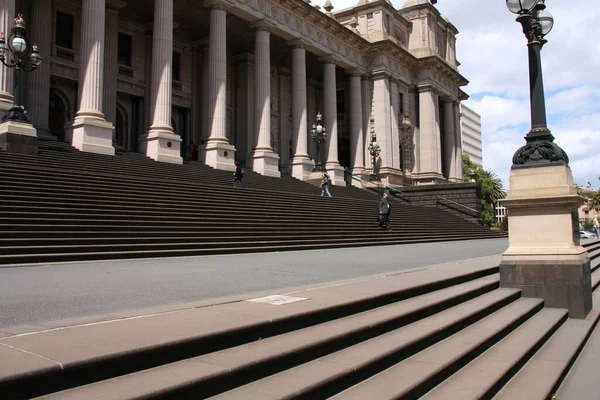 Melbourne Australia February 2008 People Walk Stairs Parliament Victoria State — Stock Photo, Image