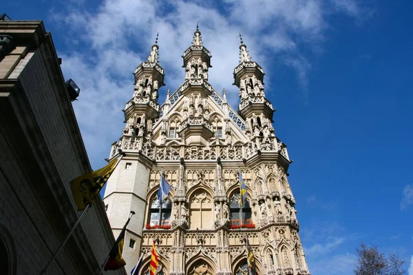 Town Hall Leuven Belgium Gothic Landmark Grote Markt Leuven — Stock Photo, Image