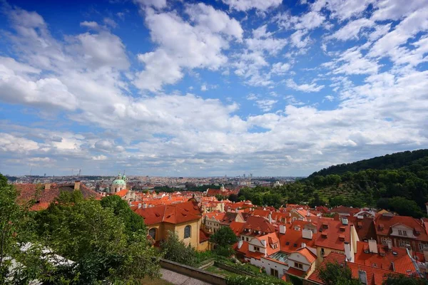 Prag Tschechien Stadtbild Des Bezirks Mala Strana Luftaufnahme Von Der — Stockfoto