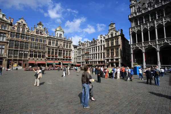 Brussels Belgium August 2008 People Visit Grand Place Grote Markt — Stockfoto