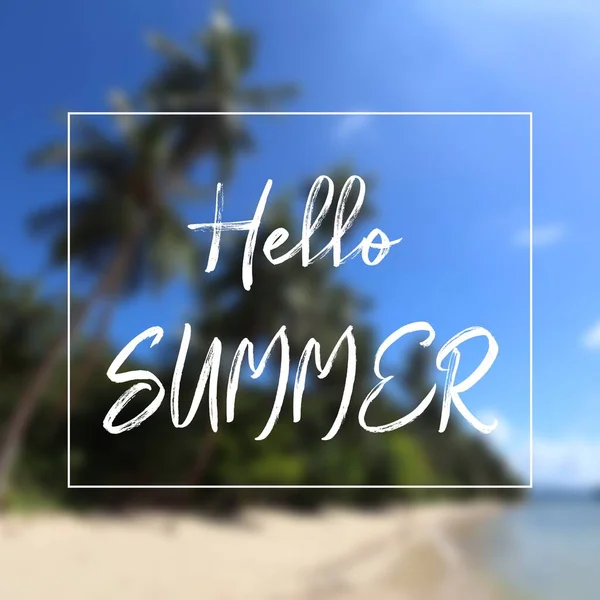 Hello Summer Text Web Banner Hello Summer Word Sign Social — стоковое фото