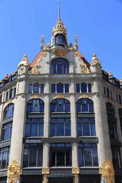 Monumento Ciudad Leipzig Alemania Arquitectura Modernista Distrito Innenstadt —  Fotos de Stock