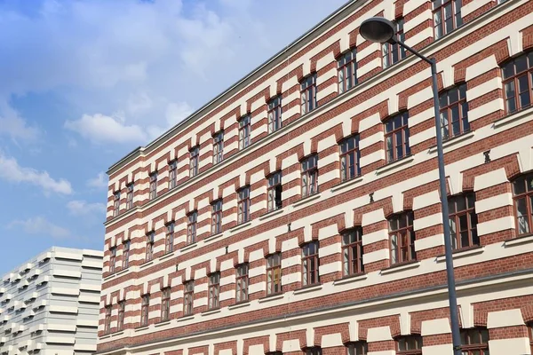德国莱比锡的Plagwitz工厂区 重建中的历史性工业建筑物 — 图库照片