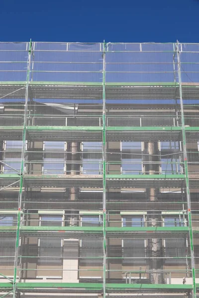 Protective Netting Construction Site Scaffolding Generic Office Building Construction German — Stock Photo, Image