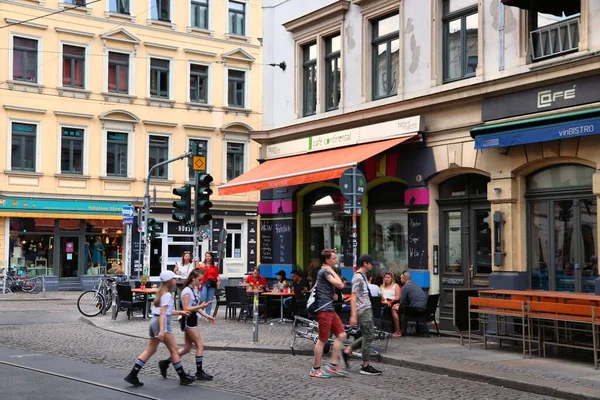 Dresden Germany May 2018 People Visit Restaurants Neustadt District Dresden — Stock Photo, Image