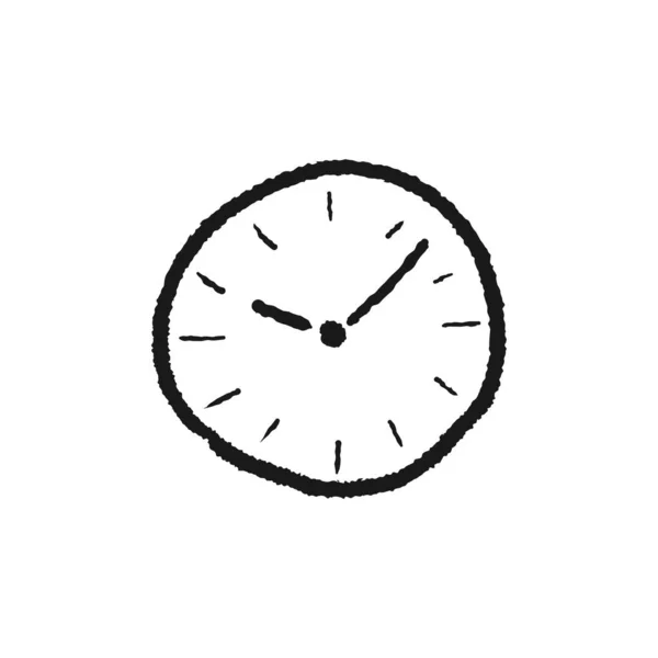Reloj Simple Boceto Vector Ilustración Pared Reloj Garabato — Archivo Imágenes Vectoriales