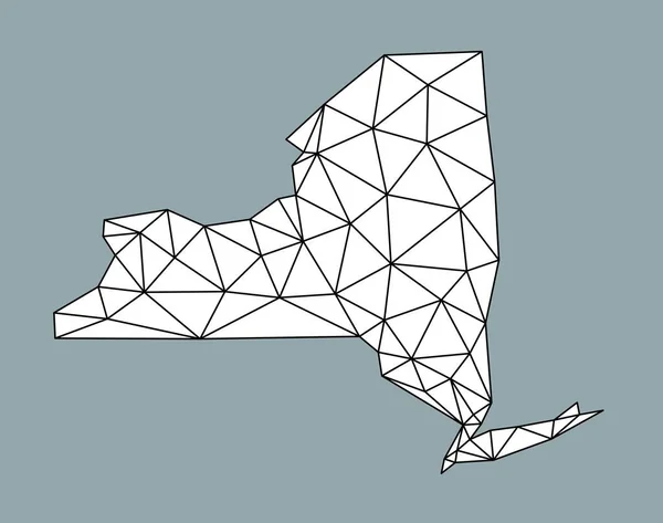 Απλός Χάρτης Πολυγώνου Της Πολιτείας Της Νέας Υόρκης Χαμηλό Πολυ — Διανυσματικό Αρχείο
