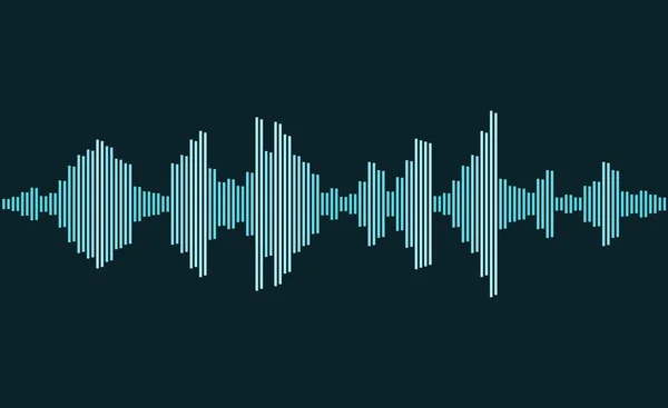 Sound Studio Audio Wave Blue Display Vector Sound Editing Waveform — Stock Vector