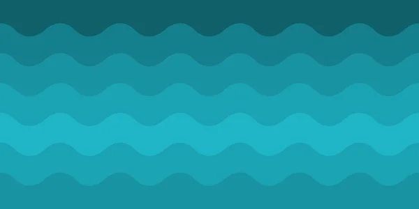 Ωκεανό Κύματα Φόντο Οριζόντια Αδιάλειπτη Υφή Θαλασσινού Νερού Απλό Διάνυσμα — Διανυσματικό Αρχείο