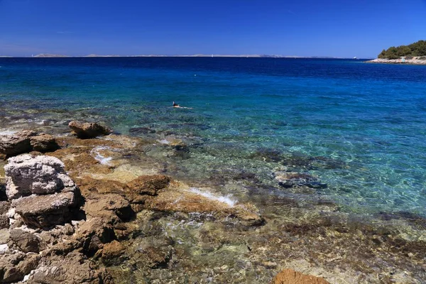 Croacia Paisaje Costa Adriática Dalmacia Murter Isla Verano Vista Mar — Foto de Stock