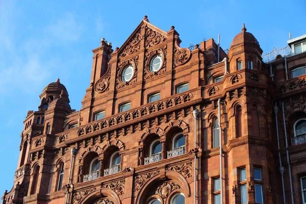 Manchester Reino Unido Hotel Histórico Construído Eclético Estilo Arquitetura Barroca — Fotografia de Stock