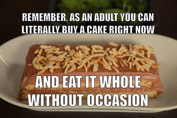 Tårta Roligt Meme För Sociala Medier Dela Humor Att Vara — Stockfoto