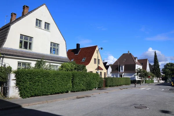 Ciudad Stavanger Noruega Calle Residencial Local Con Casas Típicas Madera — Foto de Stock