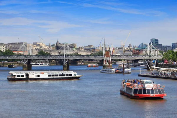 London July 2016 People Ride City Cruises Boat Tour River — Stock Photo, Image
