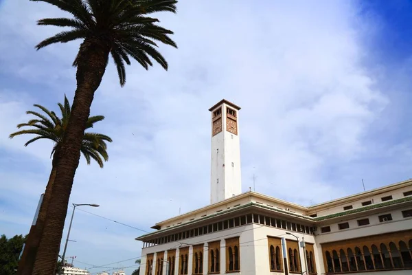 Edificio Wilaya Casablanca Marruecos Edificio Histórico Alberga Ayuntamiento Hotel Ville —  Fotos de Stock