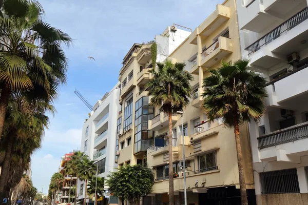 Miasto Casablanca Dzielnica Gauthier Widok Ulicę Casablanca Maroko — Zdjęcie stockowe